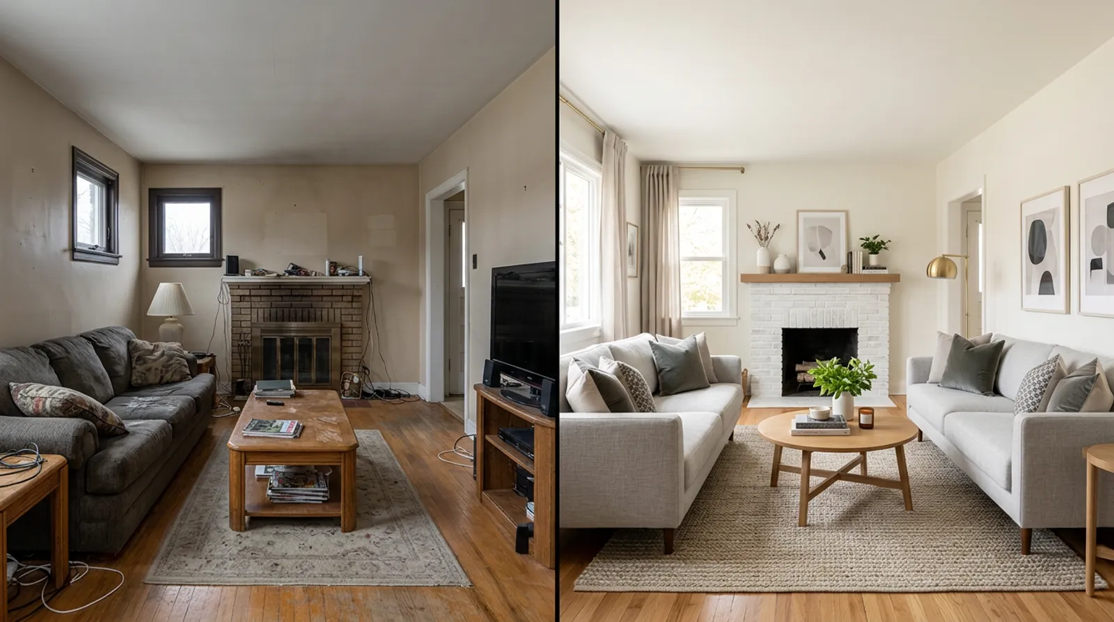 Idée d'aménagement : une pièce dont les défauts déco sont corrigés