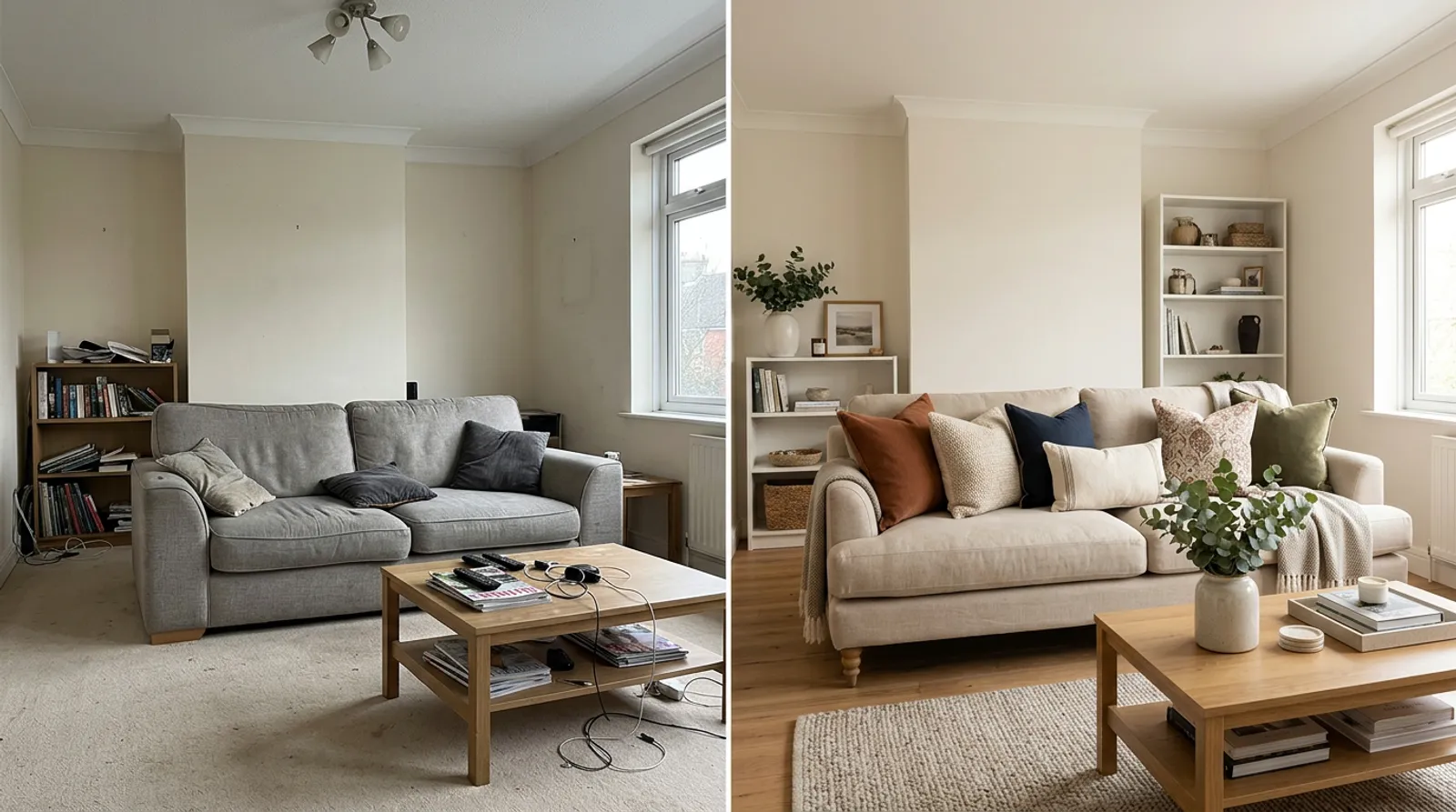 Design idea: a sofa styled with the right decorative cushions
