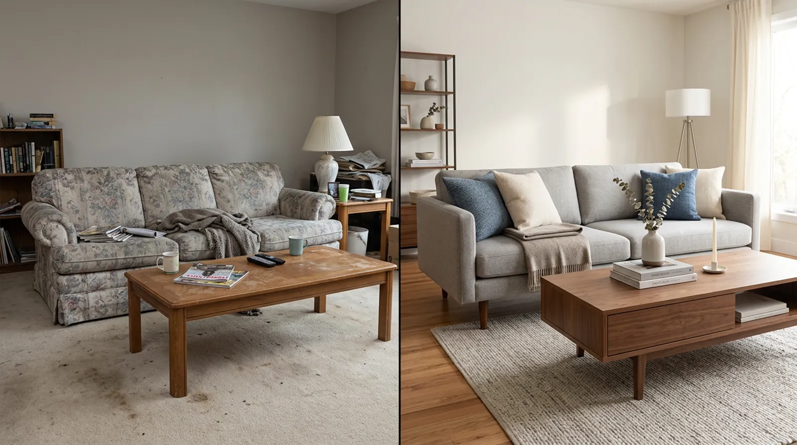 Design idea: a sofa and coffee table in the right proportions