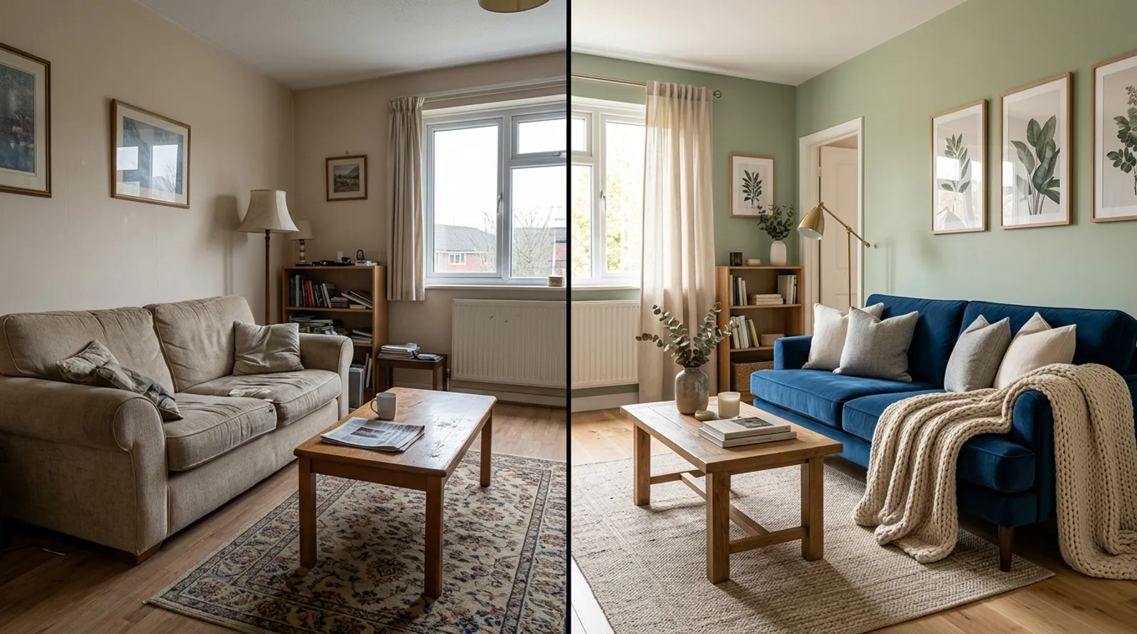 Design idea: a sofa warmed up with a well-sized throw blanket